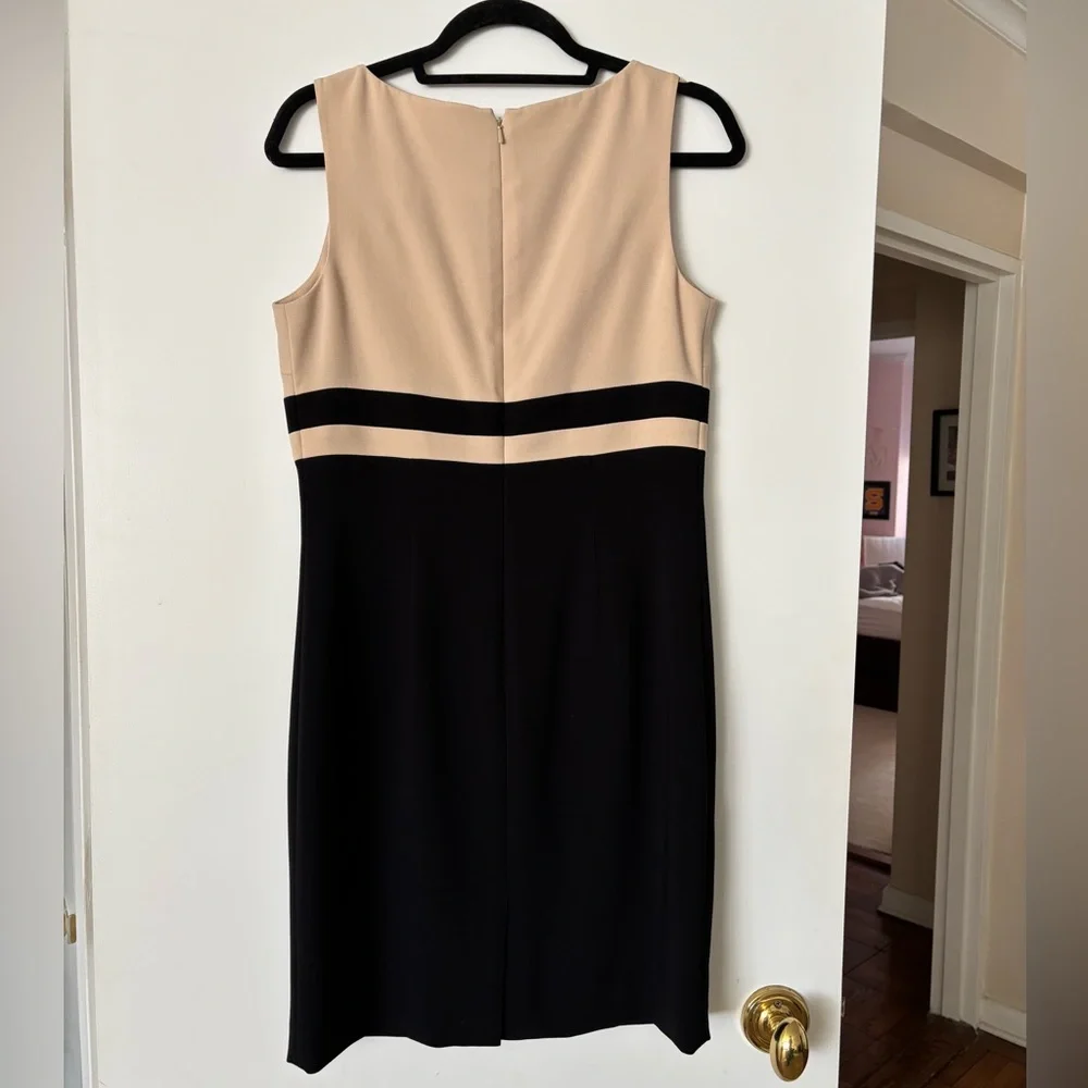 Ann Taylor Tan and Black Triacetate Sheath Dress - Picture 2 of 7